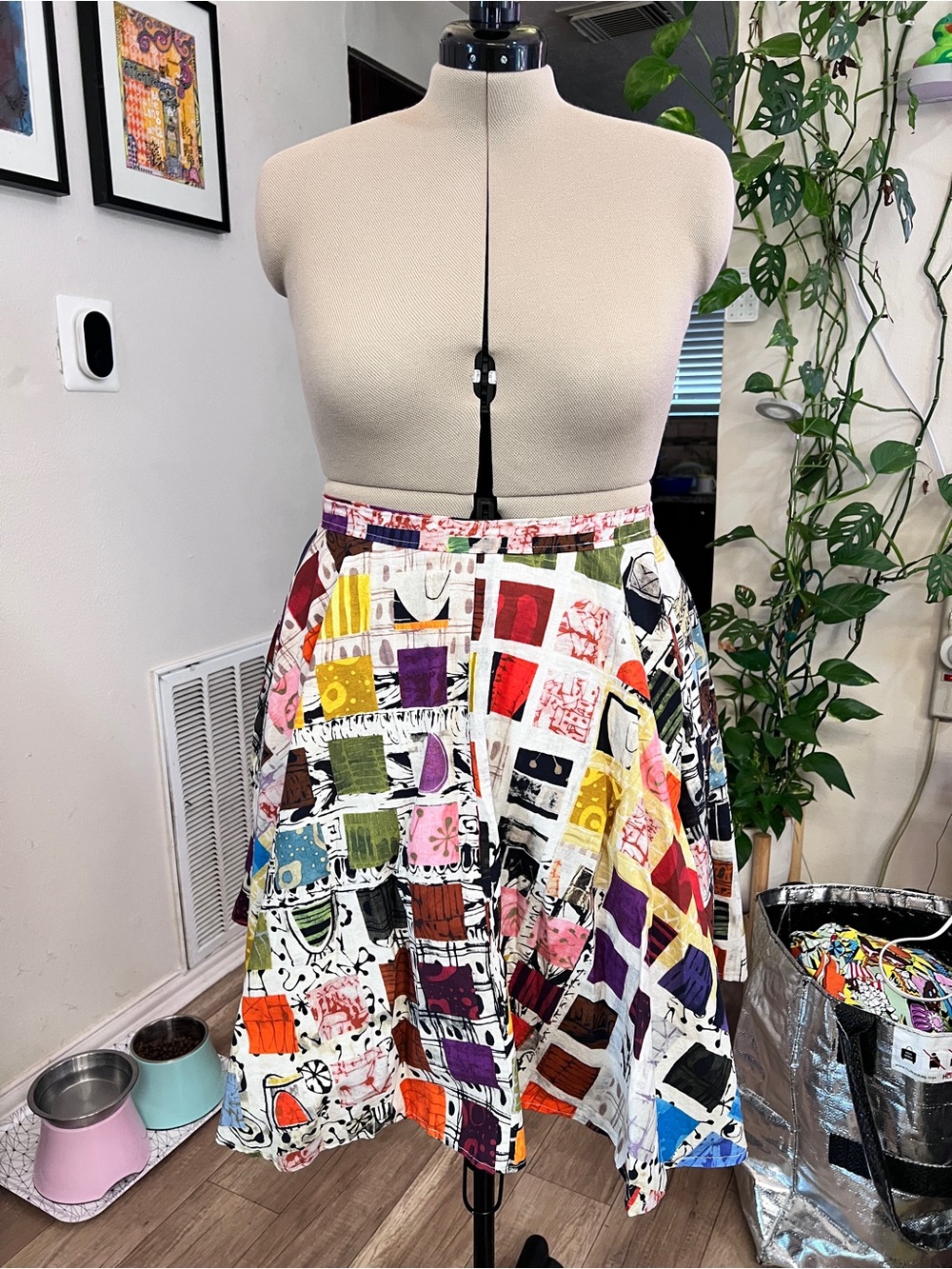 One of a kind abstract circle skirt
